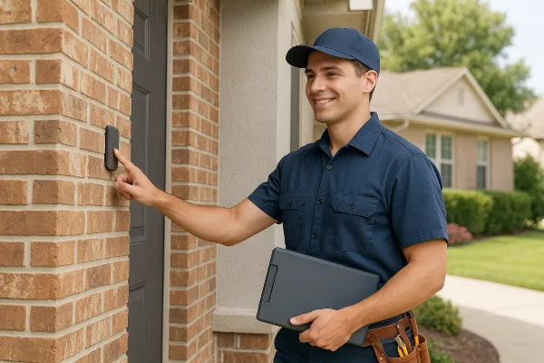 a male air conditioning technician fixing a mini split ac from Georgetown AC Repair in Georgetown, TX  Air Conditioning Technician near me