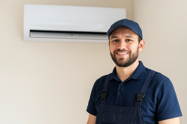 an air conditioning technician smiling at the camera from Georgetown AC Repair in Georgetown, TX - Furnace repair